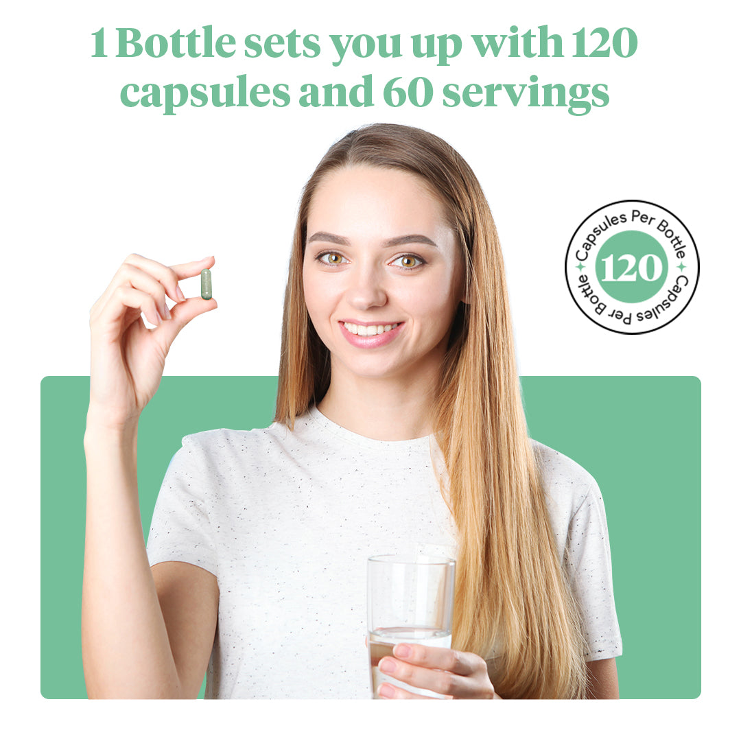 Organic Sea Moss with Spirulina Capsules | Vegan 1000mg