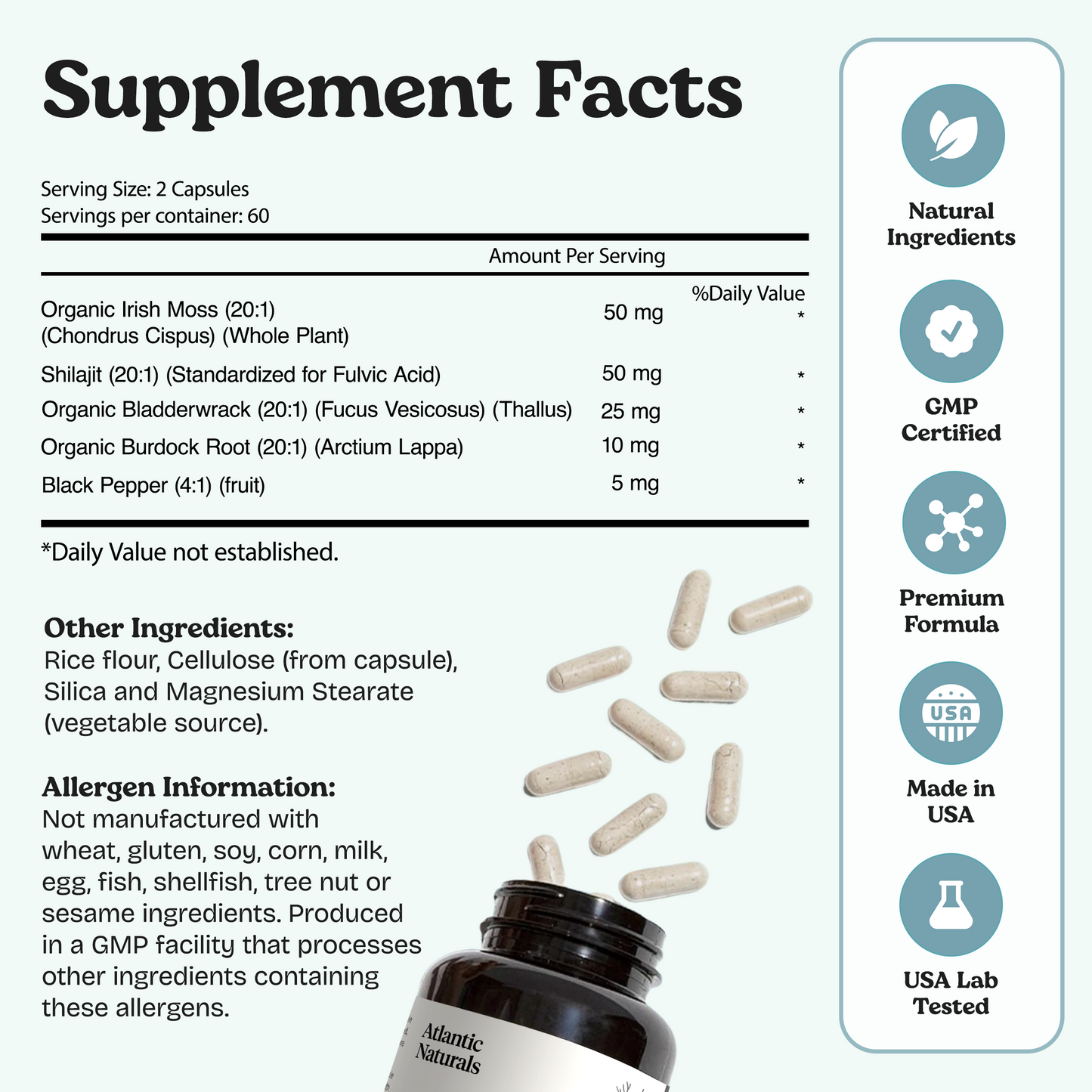 Sea Moss with Shilajit 5 in 1 Capsules