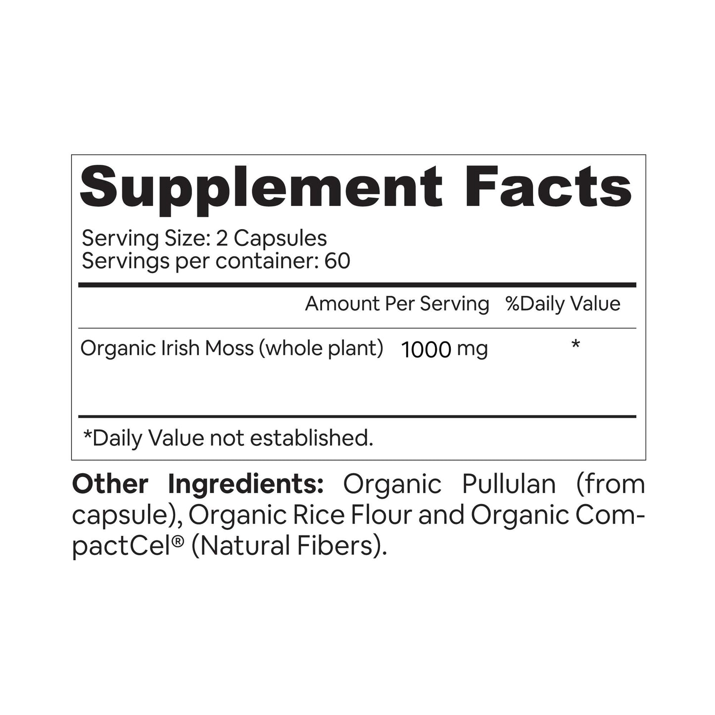 Organic Sea Moss Capsules | Vegan 1000mg