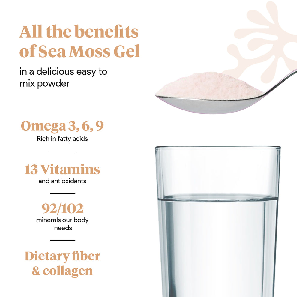 Organic Sea Moss Superfood Powder with Ashwagandha, Beet Root and Maca