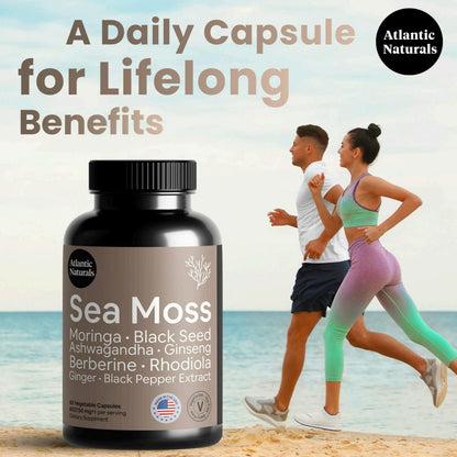 Sea Moss with Moringa, Black Seed Oil, Ashwagandha 9 in 1 Capsules