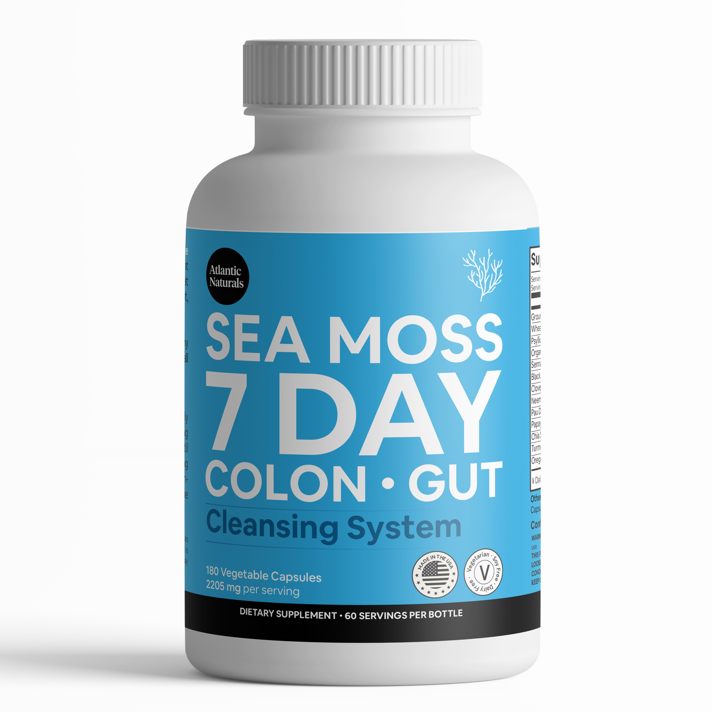 Capsules nettoyantes pour le côlon et les intestins Sea Moss 7 jours