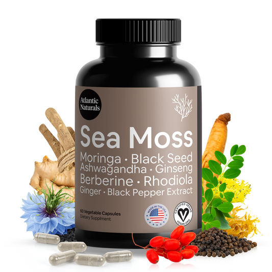 Mousse de mer au moringa, huile de nigelle et ashwagandha, capsules 9 en 1