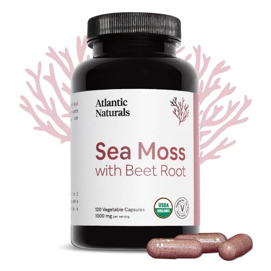 Musgo de mar orgánico con cápsulas de raíz de remolacha | Vegano 1000mg