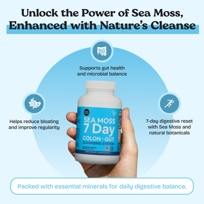 Capsules nettoyantes pour le côlon et les intestins Sea Moss 7 jours
