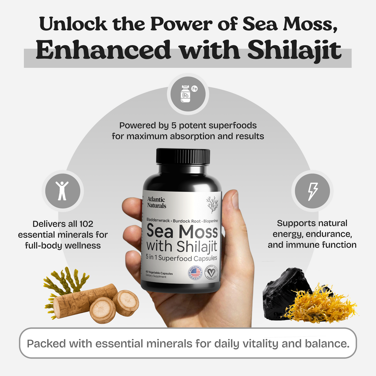 スリミングジェル500g Sea Moss with Shilajit 5 in 1 Capsules – Atlantic Naturals