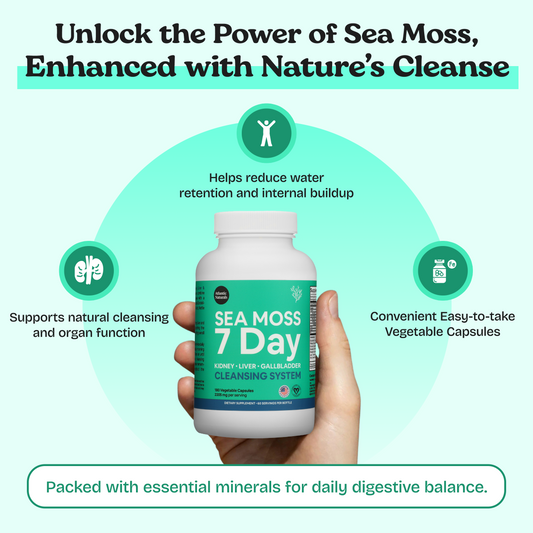 Capsules nettoyantes pour les reins, le foie et la vésicule biliaire Sea Moss 7 jours