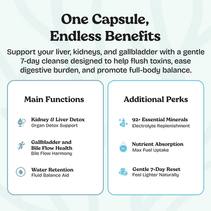 Capsules nettoyantes pour les reins, le foie et la vésicule biliaire Sea Moss 7 jours