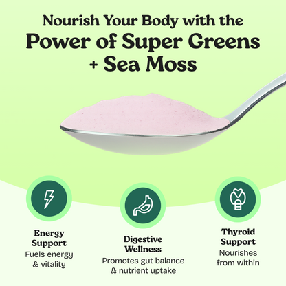Mixing Sea Moss Super Greens Powder in a smoothie