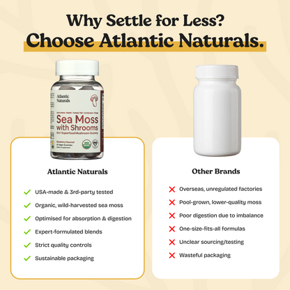 Atlantic Naturals Sea Moss with Mushrooms Gummies vs the Competitors 