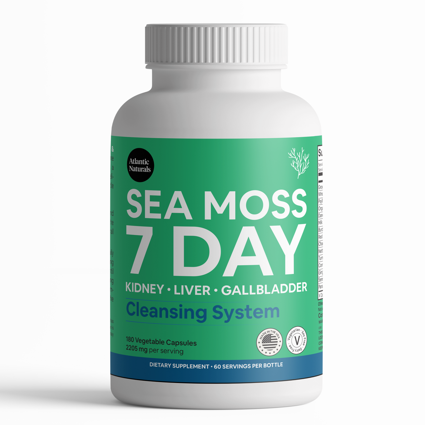 Capsules nettoyantes pour les reins, le foie et la vésicule biliaire Sea Moss 7 jours