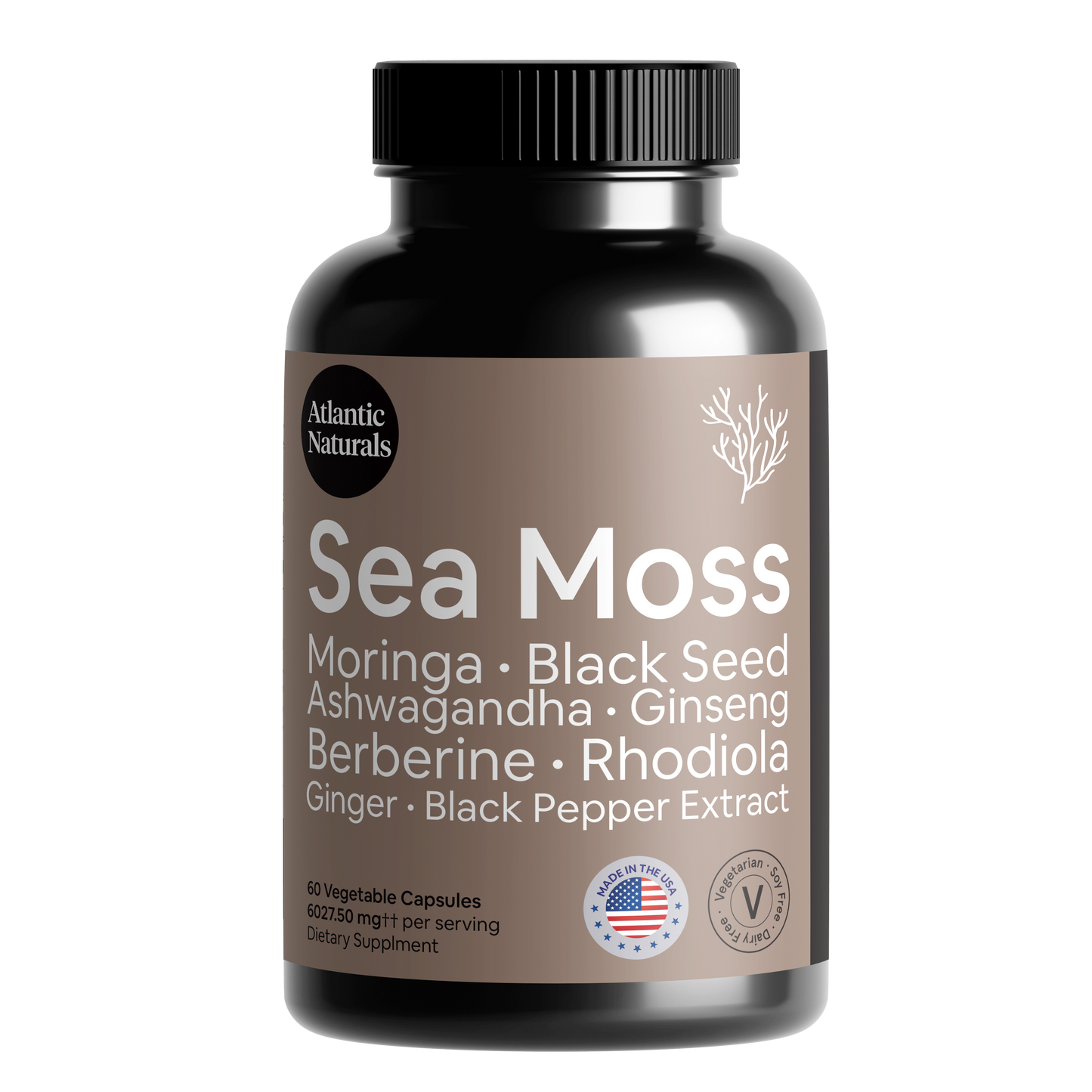 Sea Moss with Moringa, Black Seed Oil, Ashwagandha 9 in 1 Capsules