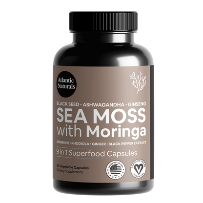 Mousse de mer au moringa, huile de nigelle et ashwagandha, capsules 9 en 1