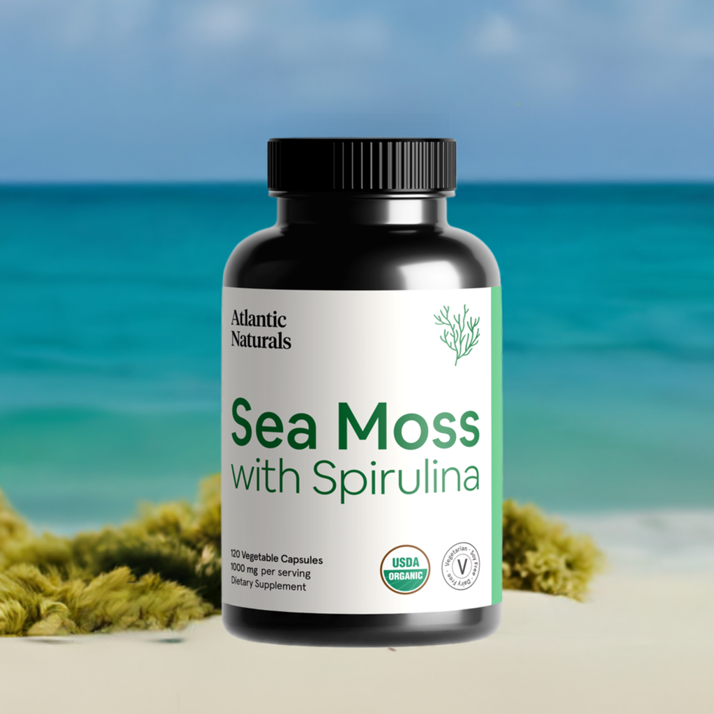 Organic Sea Moss with Spirulina Capsules | Vegan 1000mg