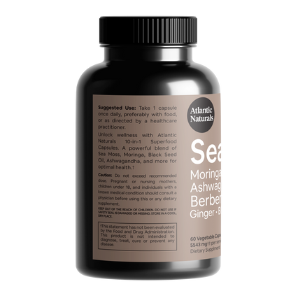 Sea Moss with Moringa, Black Seed Oil, Ashwagandha 9 in 1 Capsules