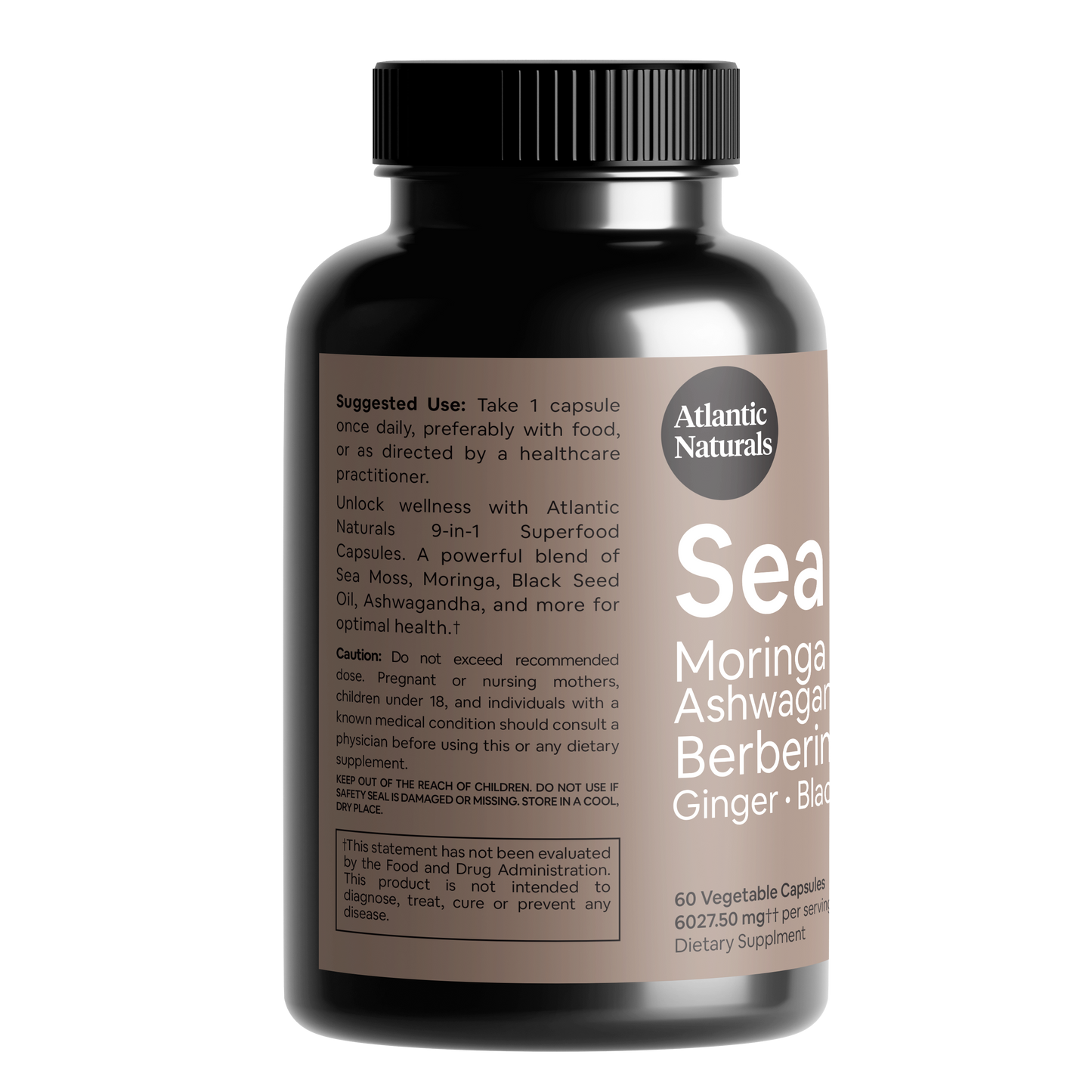 Sea Moss with Moringa, Black Seed Oil, Ashwagandha 9 in 1 Capsules