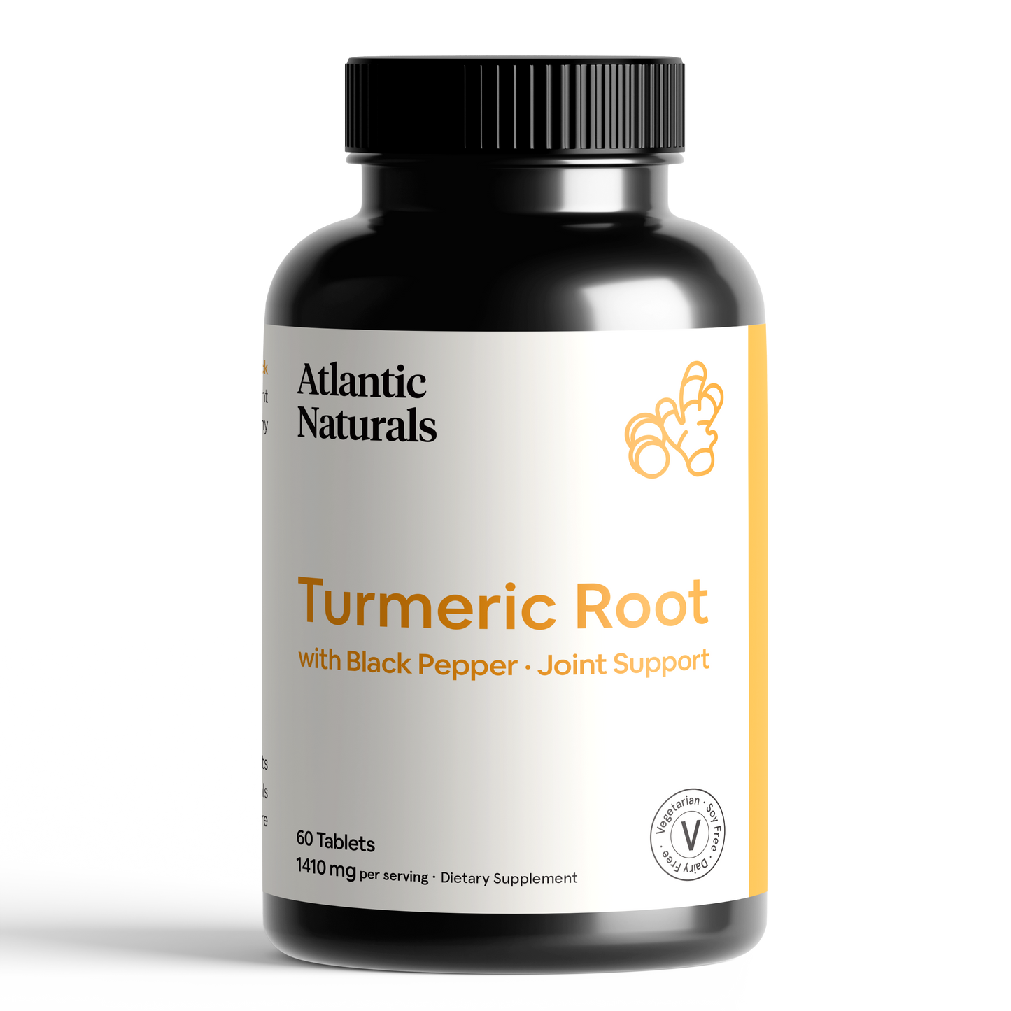 Organic Turmeric Root with Black Pepper | Vegan 1410 mg