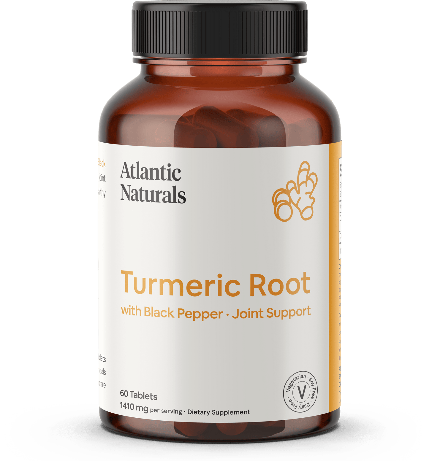 Organic Turmeric Root with Black Pepper | Vegan 1410 mg